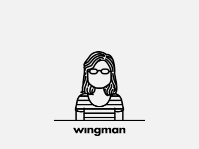 Wingman Team: Joana Ribeiro agency avatar character clean copywriter illustration line minimal wingman