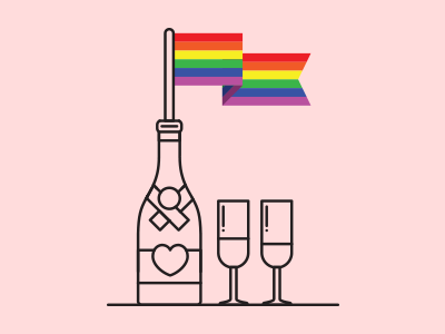 Celebration adoption celebration champagne drink flag gay illustration line minimal