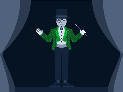 Magician 2d character flat illustration magician minimal vector