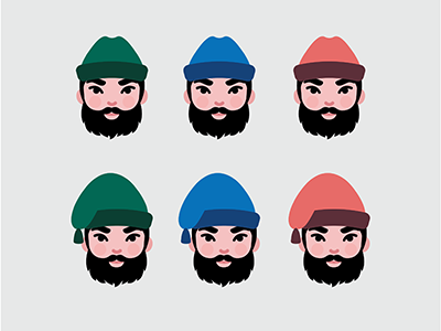 Fisherman 2d beard character face fisherman illustration vector