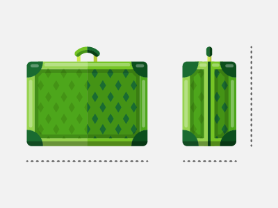 Checked Bagage Dimensions 2d baggage dimensions flat illustration luggage spot illustration tap travel vector