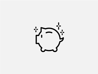 Save Money icon line minimal money piggy bank savings