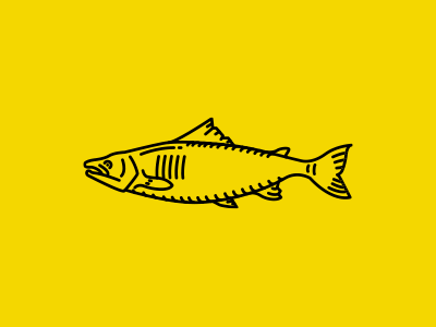 Salmon fish food icon illustration line salmon