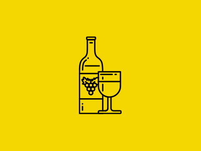 Wine bottle drink glass icon illustration line wine