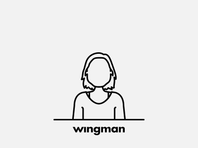 Wingman Team: Raquel Rio Tinto agency avatar character clean illustration line minimal portrait wingman