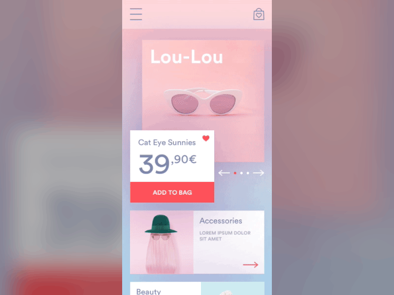 Lou-Lou app design flat gradient interface mobile pastel principle sketch ui web