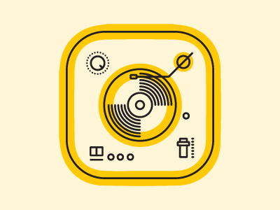 Music on Instagram illustration instagram line logo music vinyl