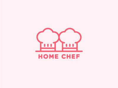 Home Chef Logo chef cooking hat hats house line logo logo design