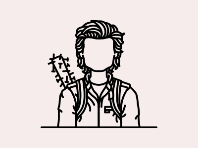 Stranger Things: Steve Harrington character illustration joe keery line netflix series steve harrington stranger things thick lines tv