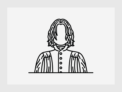 Severus Snape alan rickman avatar character harry potter icon illustration line minimal portrait severus snape