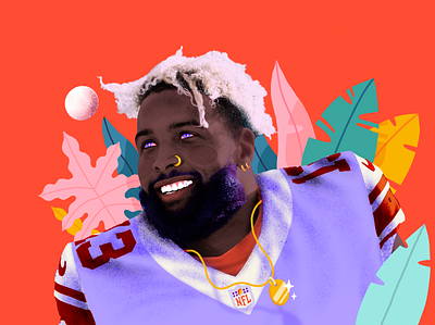 Odell Beckham Jr american football doodles nfl obj portrait portrait illustration procreate