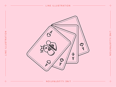 Monstera Box #01: Aces ace ace of hearts american traditional illustration line linework minimal old american playing cards tattoo