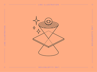 Monstera Box #03: Light Cone all seeing eye american traditional eye future illustration light cone line linework minimal old american past physics present relativity space tattoo theory time timeline