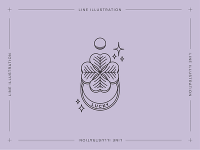 Monstera Box #04: Luck american traditional clover illustration line linework luck lucky minimal old american ring tattoo