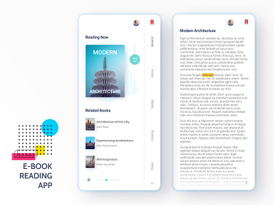 E-Book Reading App andoid app app design book app bookmarks books creative ebook design image editor ios app design iphone 12 light control navigation slider trend 2020 typogaphy
