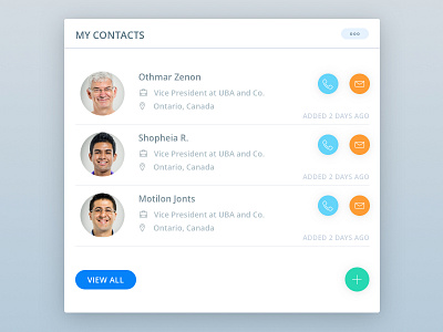 Contacts Ui app contact interface layout ui ui kits ux web design website