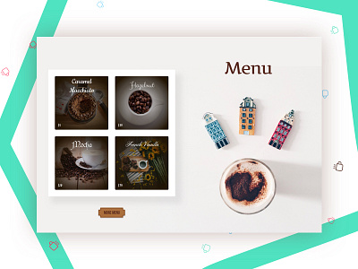 Coffee Shop Menu Section dribbble flat design inspiration menu mixer restaurant section trend typography web