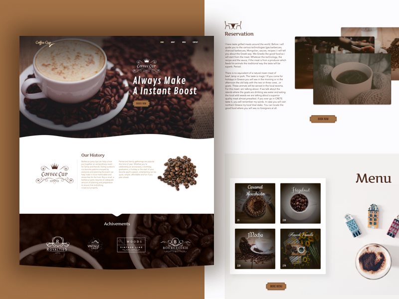 Меню лендинг кофейни Интерфейс. Референсы для веб дизайна. Кофе с собой дизайн точки. Coffee app Template.