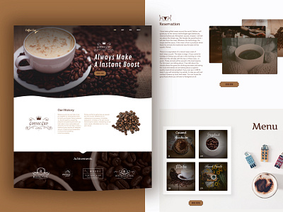 Coffee Shop Template app coffee custom graphics food interface menu mobile restaurant shop ui ux web design