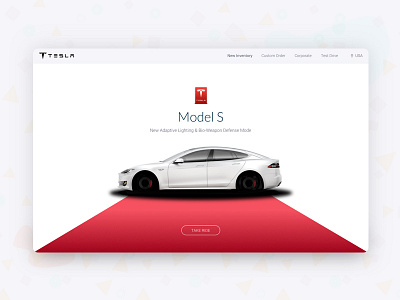 Tesla Redesign For Model S car electric car home page landing page redesign tesla tesla model s