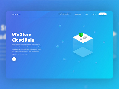Rain Box Landing Page color new trend template typography ui ux vector graphics