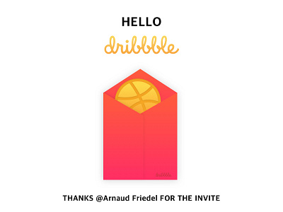 Hello Dribbble envelope hello invite red thanks