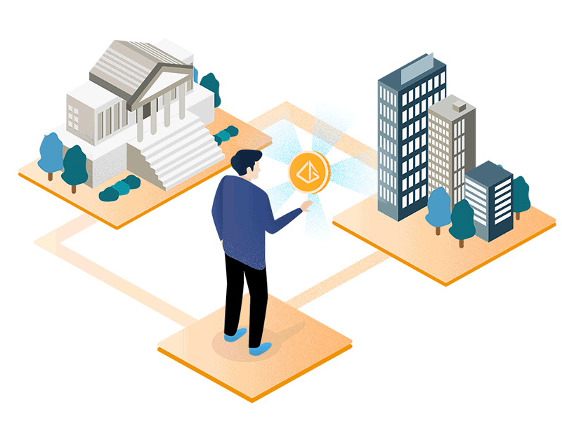 I OWN MY DATA- Win back your rights! blockchain coin data ecosystem illustration
