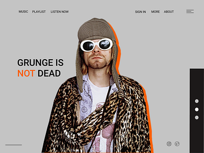 Music website landing page design minimal ui web
