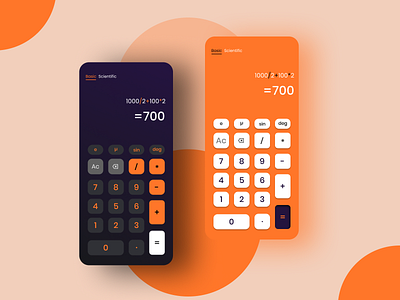 Calculator design illustration mobile ui