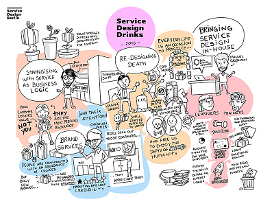 Service Design Drinks 2016 design thinking illustration service design visual recording