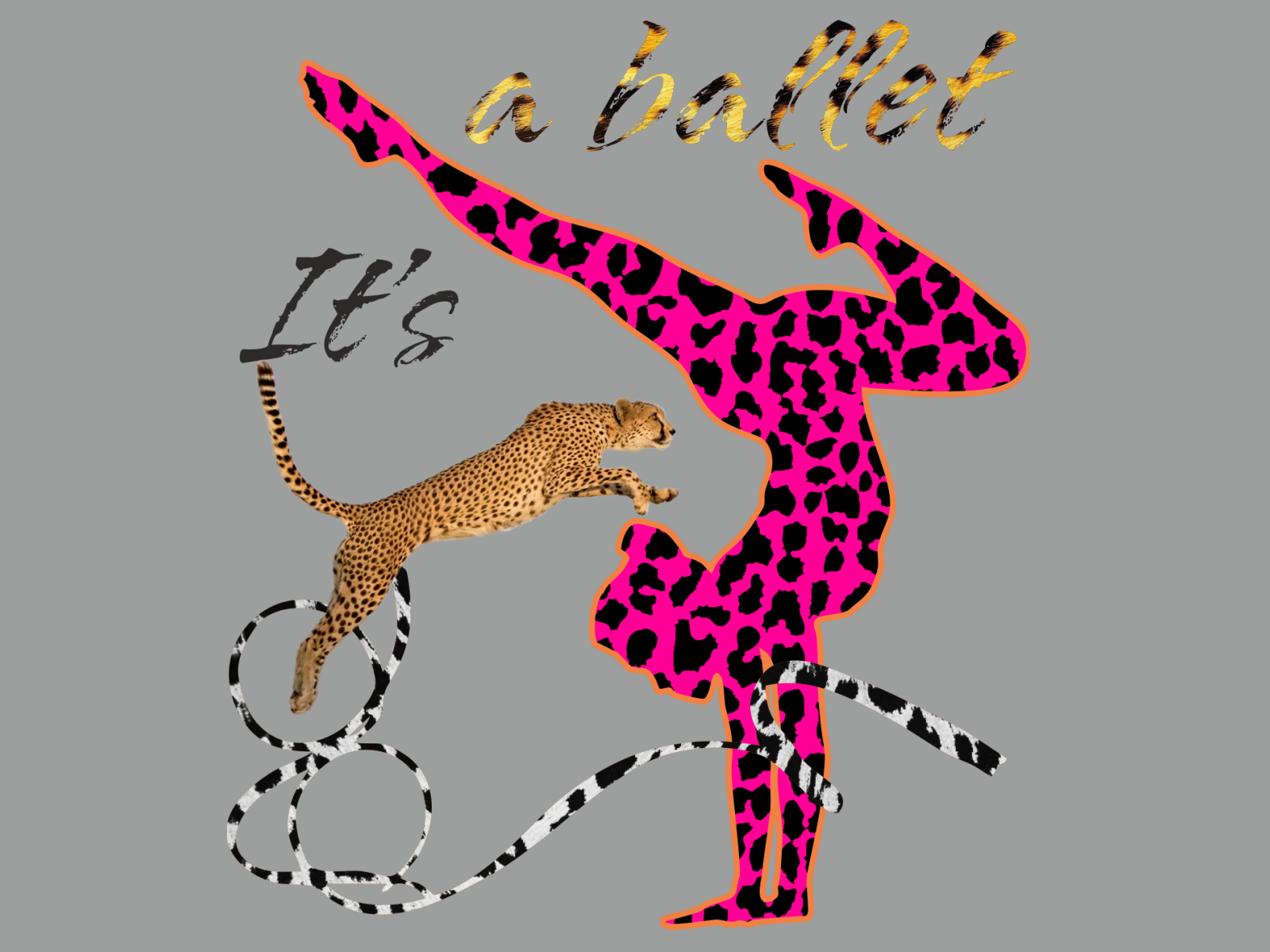 Гимнастка и леопард design illustration гимнастка красота лента леопард мода спорт танец