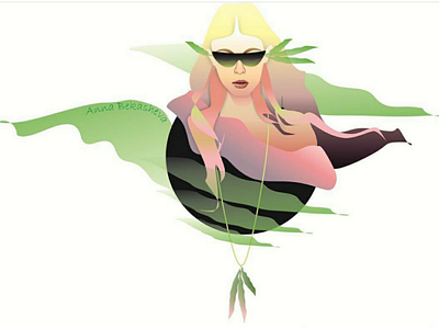 Nymph fashion girl glasses illustration modern nymph nymph plants spring vector illustration woman