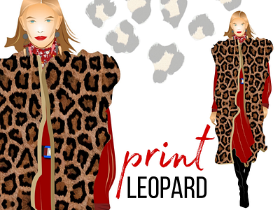 Leopard PRINT clothing corel draw design clothing fashion clothing leopard leopard print print vector illustration winter clothes