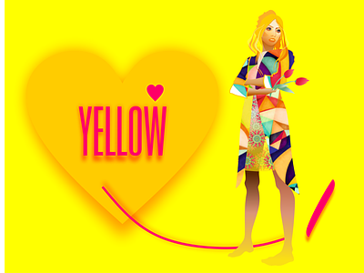i love yellow art design fashion fashion brand graphic design illustration style vector woman yellow красота
