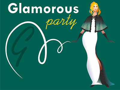 "Party" Плакат. Иллюстрация. beautiful design fashion graphic design icon illustration style vector woman красота