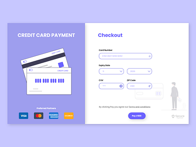 Credit Card Page adobe xd dailyui graphic design ui ui design ux