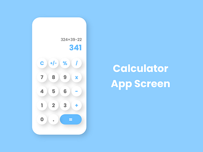 Calculator App Screen Design adobe xd dailyui graphic design ui ui design