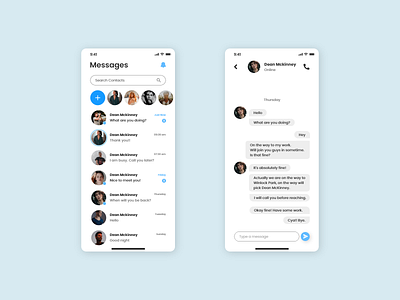 Direct Messaging App Screen