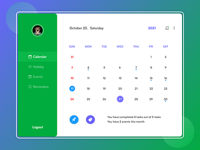 Calendar Screen Design