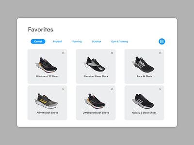 Favorites Page Design