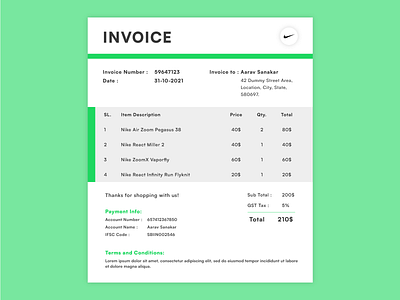Invoice Page Design