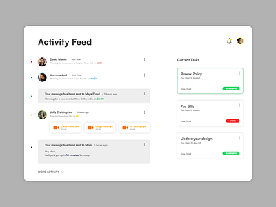 Activity Feed Screen activity adobe xd dailyui design feed ui ui design ux