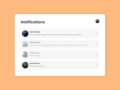 Notifications Screen Design