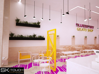 Blueberry Gelato Shop furniture design interior architecture interior architecture studio interiordesign