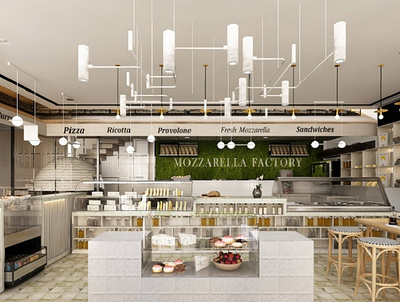 Mozzarella Italian Cheese Store Café Design cafe design interior architecture interior architecture studio