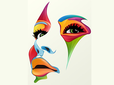 Girl face colors colour design face girl illustration photoshop vector