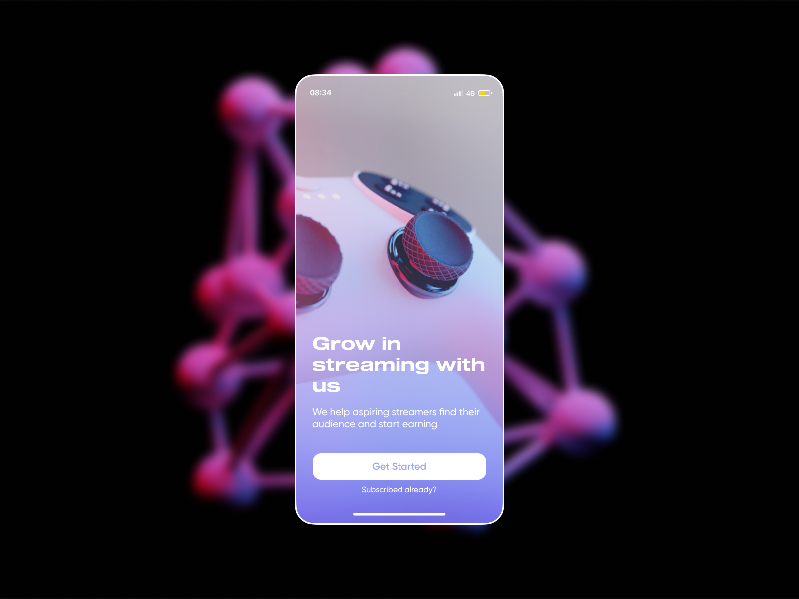 Concept of a mobile app for streamers by Bogdan Vereshchak on Dribbble