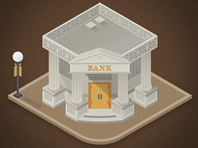 Bank bank isometric plumbheavy town vector