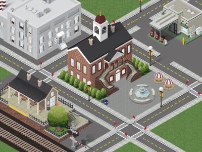 Town Wip buildings illustrator isometric plumbheavy town vector