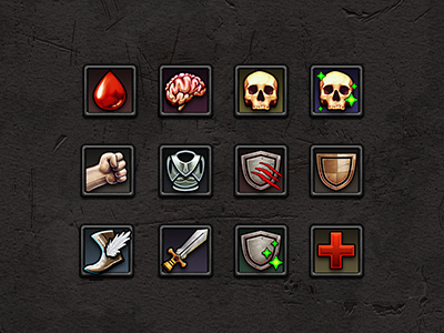 Attributes attributes game icons illustration rpg stats ui